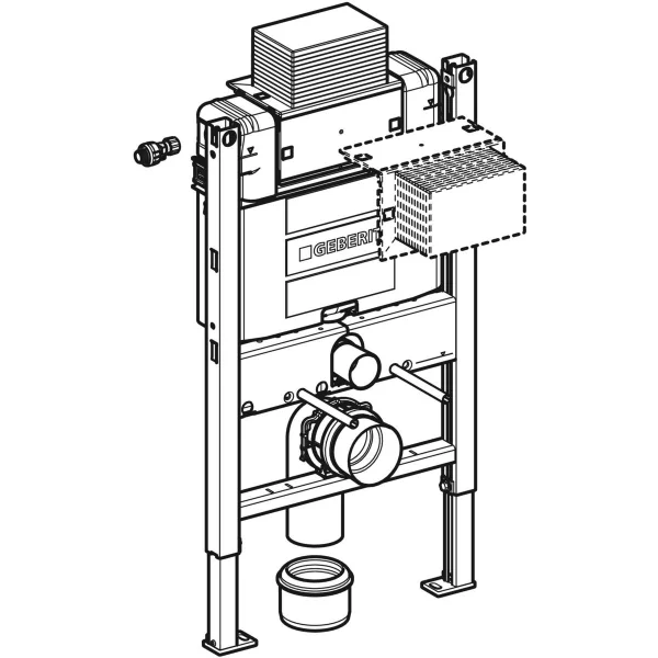 Asma klozet için Geberit Duofix elemanı, 82 cm, 12 cm Alpha gömme rezervuarlı, 6 / 3 litre