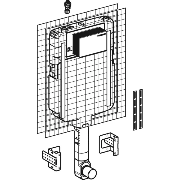 Geberit Alpha gömme rezervuar 8 cm, 6 / 3 litre